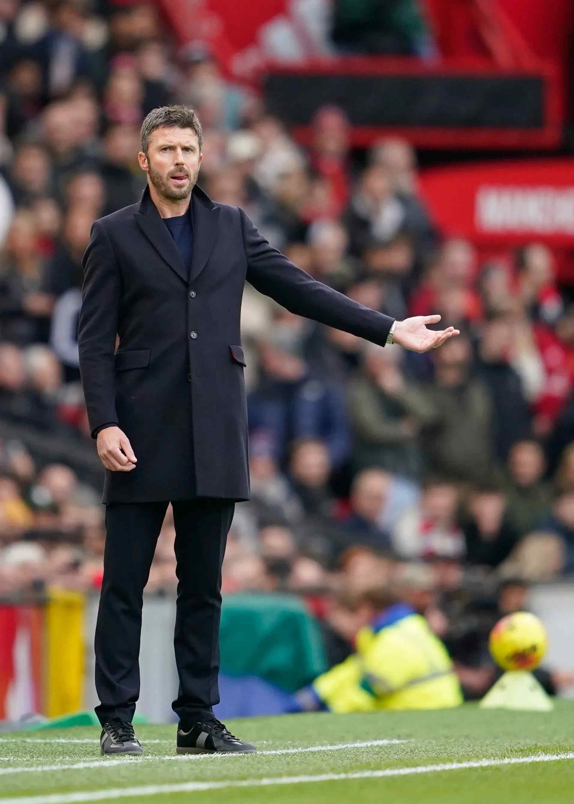 Manchester United Manager Michael Carrick on the pitch.